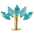 Titanium Threadless Floating Navel Bar - Titanium Claw Set 5 Opal and Jewel Marquise Fan 1.6mm