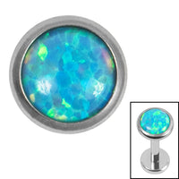 Titanium Bezel Set Opal Disk for Internal Thread shafts in 1.2mm