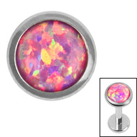 Titanium Bezel Set Opal Disk for Internal Thread shafts in 1.2mm