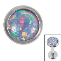 Titanium Bezel Set Opal Disk for Internal Thread shafts in 1.2mm
