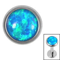 Titanium Bezel Set Opal Disk for Internal Thread shafts in 1.2mm