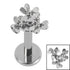 Titanium Internally Threaded Labrets 1.2mm - Steel Posy Of Flowers