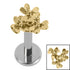 Titanium Internally Threaded Labrets 1.2mm - Steel Posy Of Flowers