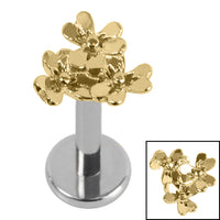 Titanium Internally Threaded Labrets 1.2mm - Steel Posy Of Flowers