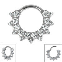 Titanium Jewelled Anaisha Mandala Hinged Clicker Ring