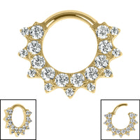 Titanium Jewelled Anaisha Mandala Hinged Clicker Ring