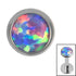 Titanium Threadless (Bend fit) (Infinity) Bezel Set Opal Disk