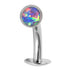 Titanium Threadless Floating Navel Bar - Titanium Bezel Set Opal Disk 1.6mm