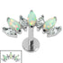 Titanium Internally Threaded Labrets 1.2mm - Titanium 7 Opal and Jewelled Marquise Crown