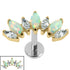 Titanium Internally Threaded Labrets 1.2mm - Titanium 7 Opal and Jewelled Marquise Crown