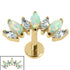 Titanium Internally Threaded Labrets 1.2mm - Titanium 7 Opal and Jewelled Marquise Crown