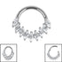 Titanium Raindrop Cluster Marquise Hinged Clicker Ring