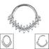 Titanium Raindrop Cluster Marquise Hinged Clicker Ring