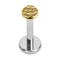 Titanium Internally Threaded Labrets 1.2mm - Titanium Hammered Disk