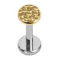 Titanium Internally Threaded Labrets 1.2mm - Titanium Hammered Disk