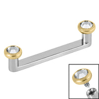 Titanium Internally Threaded Flat Surface Barbells with Titanium Jewelled Disk