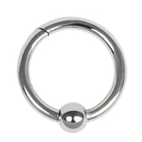 Titanium Hinged Clicker Ring with Ball