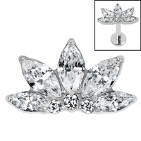 Titanium Internal Jewelled Lotus Marquise Fan Top