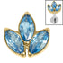 Titanium Claw Set Marquise Jewelled Leaves Trio Top for Internal Thread shafts in 1.2mm
