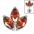 Titanium Claw Set Marquise Jewelled Leaves Trio Top for Internal Thread shafts in 1.2mm