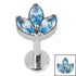 Titanium Internally Threaded Labrets 1.2mm - Titanium Claw Set Marquise Jewelled Leaves Trio