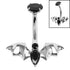 Belly Bar - Titanium Internal Jewelled Flying Vampire Bat