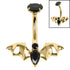 Belly Bar - Titanium Internal Jewelled Flying Vampire Bat