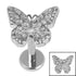 Titanium Internally Threaded Labrets 1.2mm - Steel Monarch Butterfly