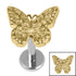 Titanium Internally Threaded Labrets 1.2mm - Steel Monarch Butterfly