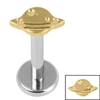 Titanium Internally Threaded Labrets 1.2mm - Titanium Rings of Saturn