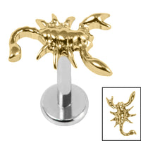 Titanium Internally Threaded Labrets 1.2mm - Titanium Scorpion