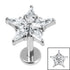 Titanium Internally Threaded Labrets 1.2mm - Titanium Jewelled Galaxy Star