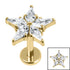 Titanium Internally Threaded Labrets 1.2mm - Titanium Jewelled Galaxy Star