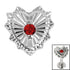 Titanium Claw Set Radiant Jewelled Heart Top for Internal Thread shafts in 1.2mm