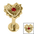 Titanium Internally Threaded Labrets 1.2mm - Titanium Claw Set Radiant Jewelled Heart