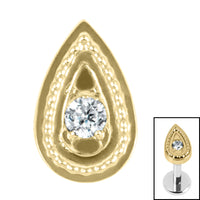 Titanium Internal Jewelled Persian Teardrop Top