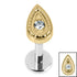 Titanium Internally Threaded Labrets 1.2mm - Titanium Jewelled Persian Teardrop