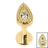 Titanium Internally Threaded Labrets 1.2mm - Titanium Jewelled Persian Teardrop