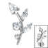 Titanium Internal Claw Set Jewelled Leaf Vine Top