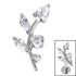 Titanium Internal Claw Set Jewelled Leaf Vine Top