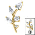 Titanium Internal Claw Set Jewelled Leaf Vine Top