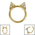 Titanium Jewelled Kitty Cat Ears Hinged Clicker Ring