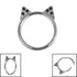 Titanium Jewelled Kitty Cat Ears Hinged Clicker Ring