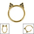 Titanium Jewelled Kitty Cat Ears Hinged Clicker Ring