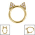 Titanium Jewelled Kitty Cat Ears Hinged Clicker Ring