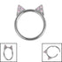 Titanium Jewelled Kitty Cat Ears Hinged Clicker Ring