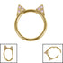 Titanium Jewelled Kitty Cat Ears Hinged Clicker Ring