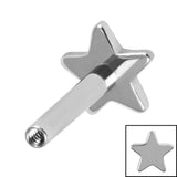 Titanium Internal Thread Labret Post with Star Base 1.2mm