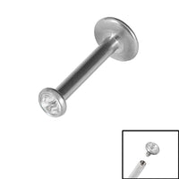 Titanium Internally Threaded Labrets 1.2mm - Titanium Bezel Set Jewelled Ball