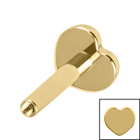 Titanium Internal Thread Labret Post with Heart Base 1.2mm
